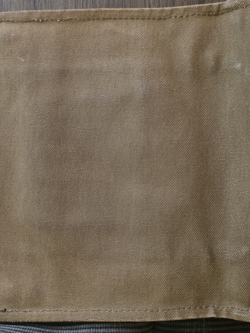 VNTG Fossil Tan Canvas Messenger Bag with Brown Leather Accents - Picture 9 of 12